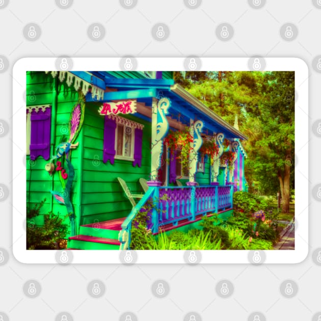 Victorian Gingerbread Cottage 15 Sticker by Robert Alsop